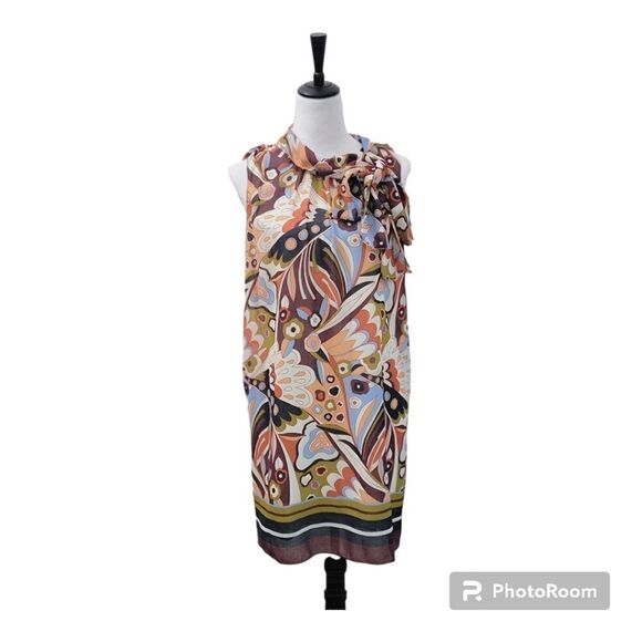 Chelsea & Violet 70s Retro Boho Scarf Dress Size L NWT Multicolor Old Money - Picture 1 of 12